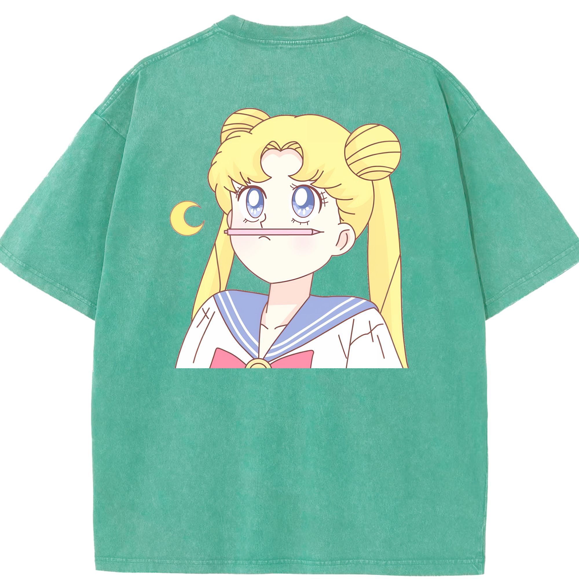 （画像用） 美少女戦士セーラームーン 愛野 美奈子 あいの みなこ Sailor Moon Aino Minako 綿100% ヴィンテージ風 半袖Tシャツ（背面プリント）